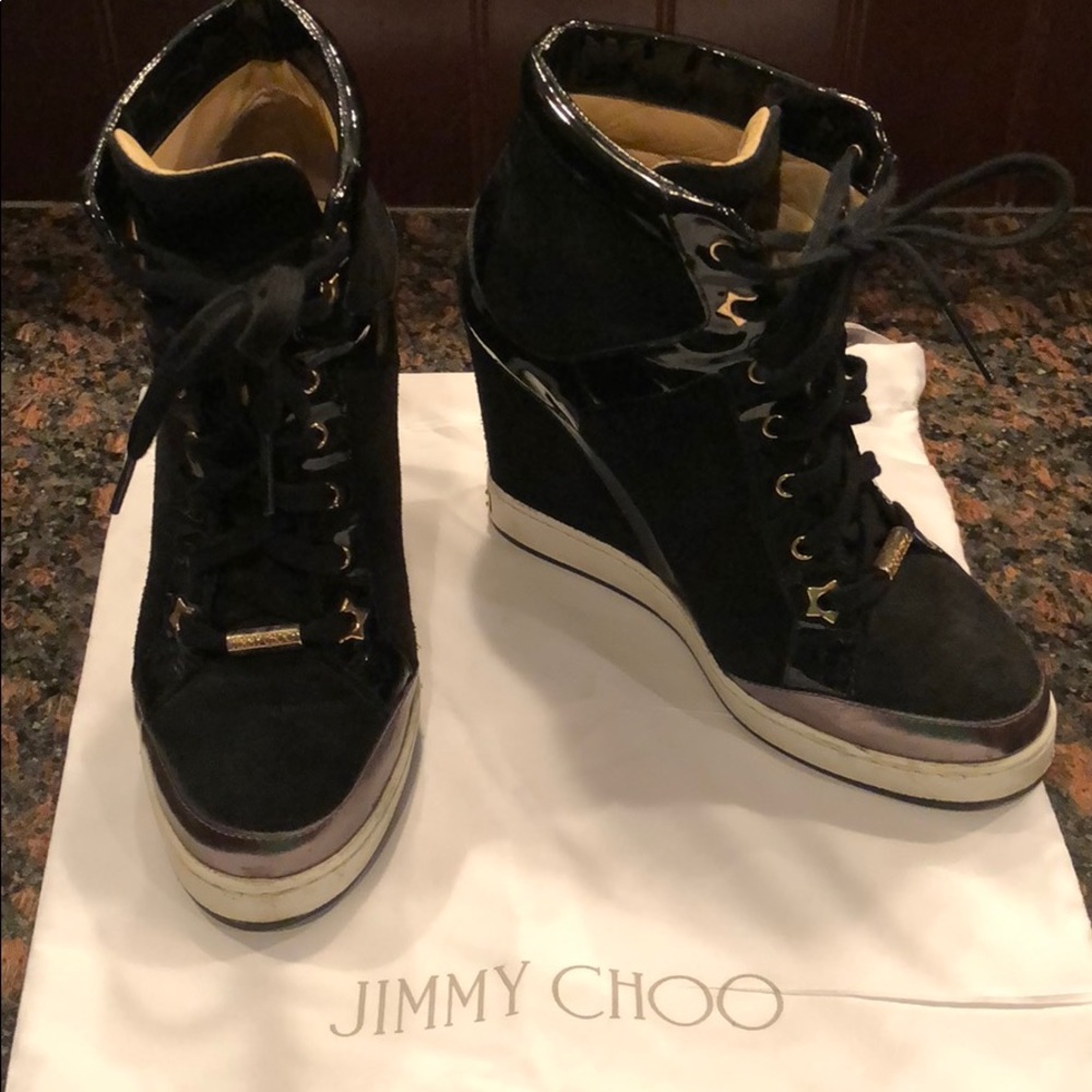 Authentic Jimmy Choo Wedge Sneakers in a 7.5